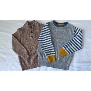 Bundle 2 Pieces Carter's & Cat & Jack Boys Henley & Pullover Sweaters 4T